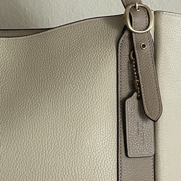 COACH Alana Color Block Pebble Leather Tote Bag - Picture 4 of 16